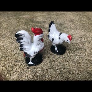 Vintage Rooster and Hen Salt & Pepper Shakers